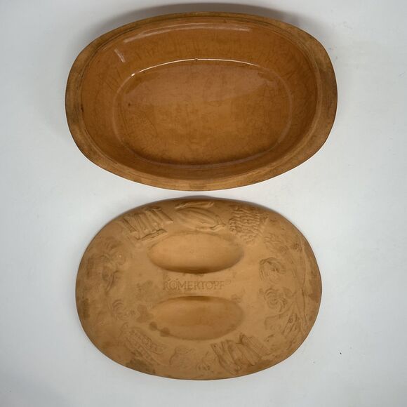 Romertopf Clay Bake Roaster Large Terra Cotta by RECO Used Bay Keramik - Picture 2 of 5